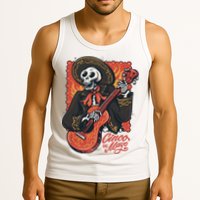 Cinco De Mayo Skeleton Guitar Tank Top