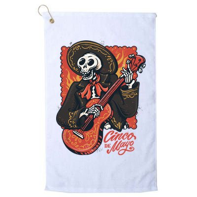 Cinco De Mayo Skeleton Guitar Golf Towel