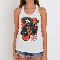 Cinco De Mayo Skeleton Guitar Women's Knotted Racerback Tank