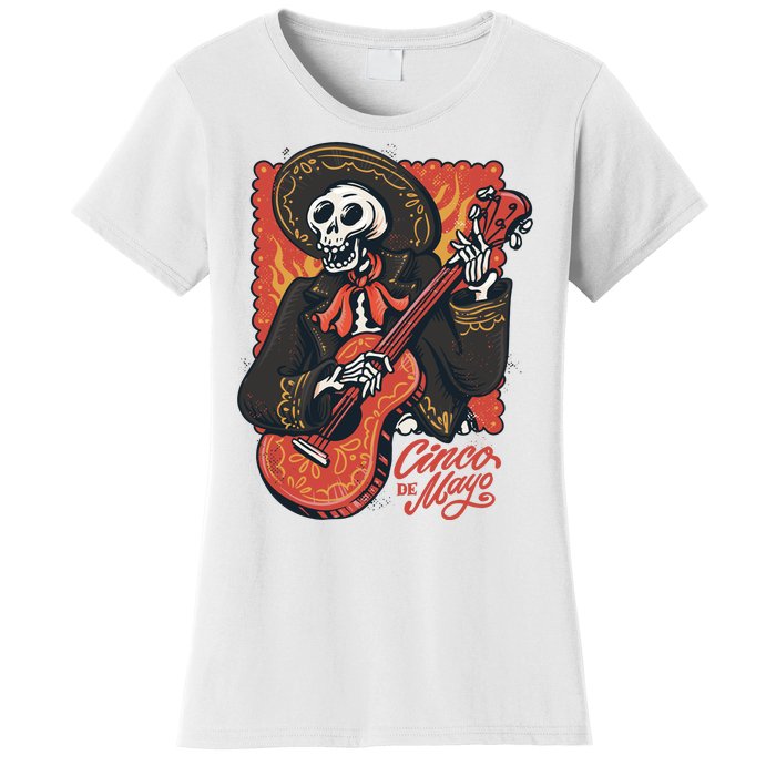 Cinco De Mayo Skeleton Guitar Women's T-Shirt