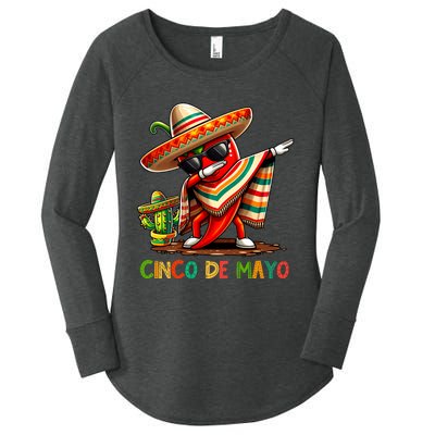 Cinco De Mayo For Mexican Fiesta Chili Women's Perfect Tri Tunic Long Sleeve Shirt