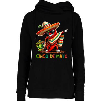 Cinco De Mayo For Mexican Fiesta Chili Womens Funnel Neck Pullover Hood