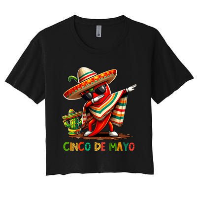 Cinco De Mayo For Mexican Fiesta Chili Women's Crop Top Tee