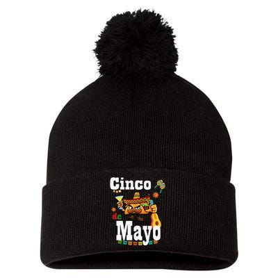 CINCO de MAYO fiesta Mexican victory day may the 5th Pom Pom 12in Knit Beanie