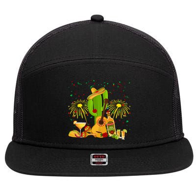 Cinco De Mayo Celebration 7 Panel Mesh Trucker Snapback Hat