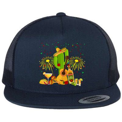 Cinco De Mayo Celebration Flat Bill Trucker Hat