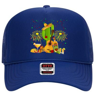 Cinco De Mayo Celebration High Crown Mesh Back Trucker Hat