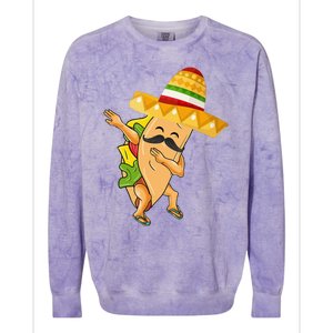 Cinco De Mayo Dabbing Taco Cinco De Mayo Design Colorblast Crewneck Sweatshirt