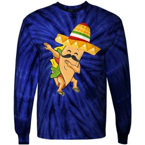 Cinco De Mayo Dabbing Taco Cinco De Mayo Design Tie-Dye Long Sleeve Shirt