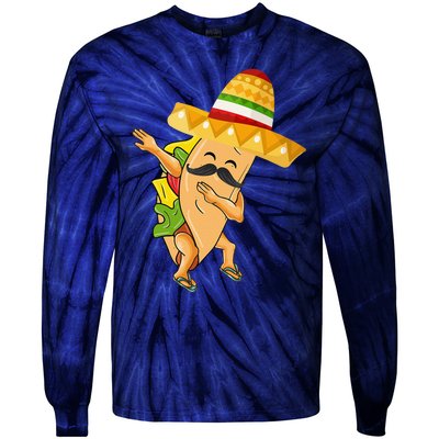 Cinco De Mayo Dabbing Taco Cinco De Mayo Design Tie-Dye Long Sleeve Shirt