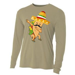 Cinco De Mayo Dabbing Taco Cinco De Mayo Design Cooling Performance Long Sleeve Crew