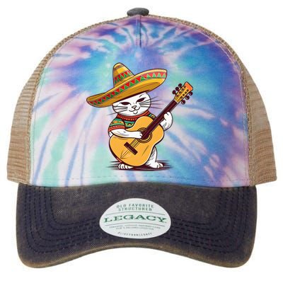 Cinco De Mayo Cat Sombrero Guitar Cute Mexican Cat Classic Legacy Tie Dye Trucker Hat