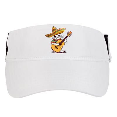 Cinco De Mayo Cat Sombrero Guitar Cute Mexican Cat Classic Adult Drive Performance Visor