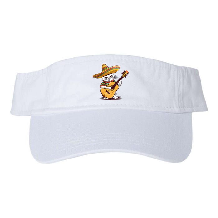 Cinco De Mayo Cat Sombrero Guitar Cute Mexican Cat Classic Valucap Bio-Washed Visor