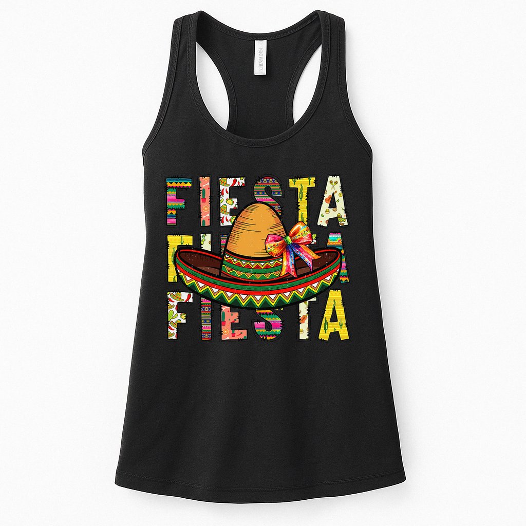 Cinco De Mayo Fiesta Sombrero Coquette Bow Mexican Party Womens Tank Top