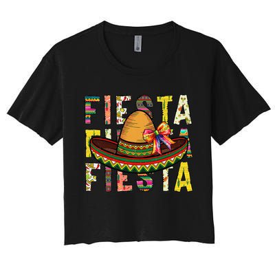 Cinco De Mayo Fiesta Sombrero Coquette Bow Mexican Party Crop Top
