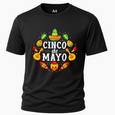 Cinco De Mayo Mexican Taco Guitar Fiesta Cinco De Mayo Performance Shirt