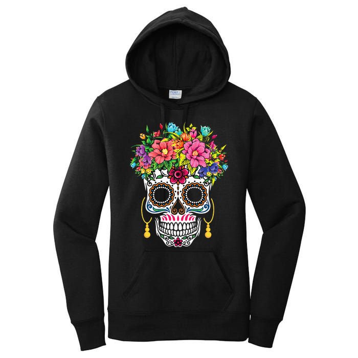 Cinco De Mayo Sugar Skull Dia De Los Muertos Day Of Dead Women's Pullover Hoodie