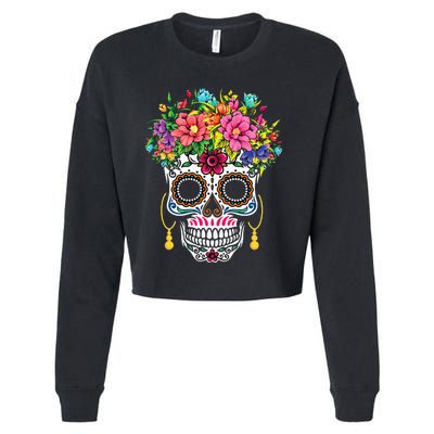 Cinco De Mayo Sugar Skull Dia De Los Muertos Day Of Dead Cropped Pullover Crew