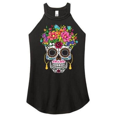 Cinco De Mayo Sugar Skull Dia De Los Muertos Day Of Dead Women's Perfect Tri Rocker Tank