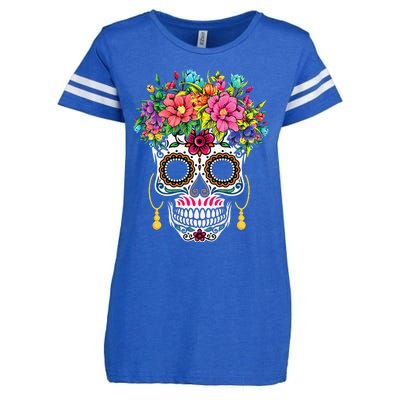 Cinco De Mayo Sugar Skull Dia De Los Muertos Day Of Dead Enza Ladies Jersey Football T-Shirt