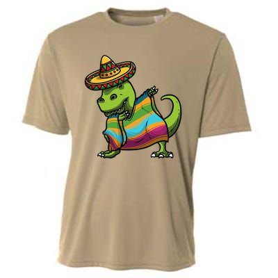 Cinco De Mayo Dinosaurs Dab Mexican Dinosaur Cooling Performance Crew T-Shirt