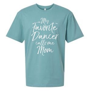 Cute Dance Mother's Day Gift My Favorite Dancer Calls Me Mom Gift Sueded Cloud Jersey T-Shirt