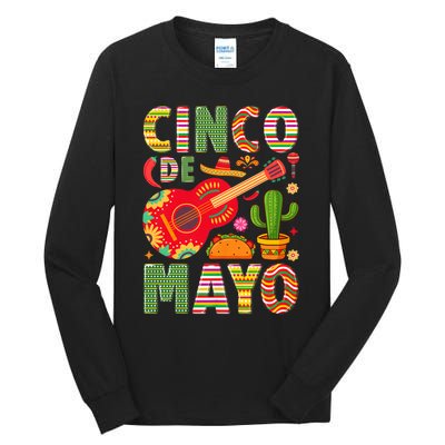 Cinco De Mayo Lets Fiesta Squad 5 De Mayo Mexican Fiesta Tall Long Sleeve T-Shirt