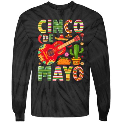 Cinco De Mayo Lets Fiesta Squad 5 De Mayo Mexican Fiesta Tie-Dye Long Sleeve Shirt