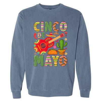 Cinco De Mayo Lets Fiesta Squad 5 De Mayo Mexican Fiesta Garment-Dyed Sweatshirt