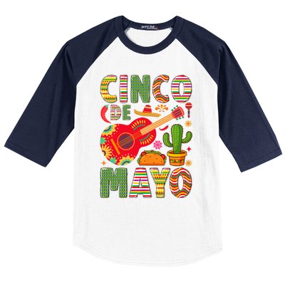 Cinco De Mayo Lets Fiesta Squad 5 De Mayo Mexican Fiesta Baseball Sleeve Shirt