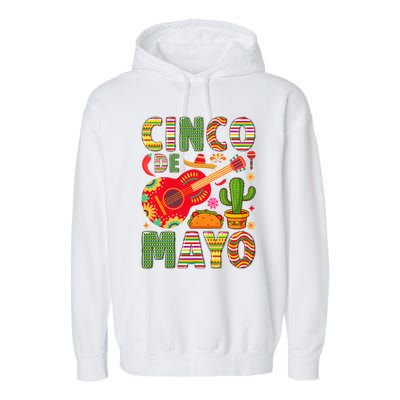 Cinco De Mayo Lets Fiesta Squad 5 De Mayo Mexican Fiesta Garment-Dyed Fleece Hoodie