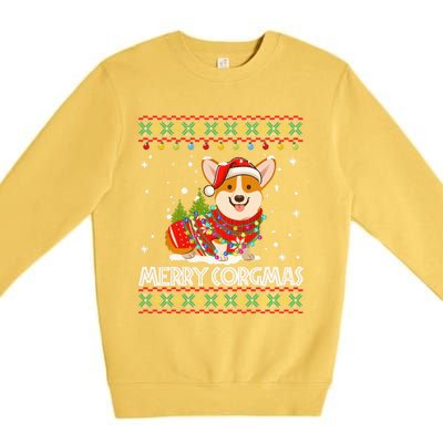 Corgi Dog Merry Corgmas Santa Corgi Ugly Christmas Sweater Long Sleeve Premium Crewneck Sweatshirt