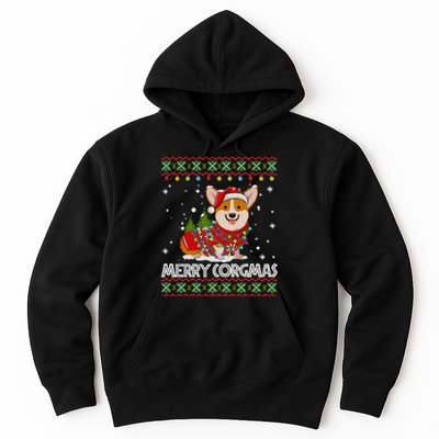 Corgi Dog Merry Corgmas Santa Corgi Ugly Christmas Sweater Long Sleeve Hoodie