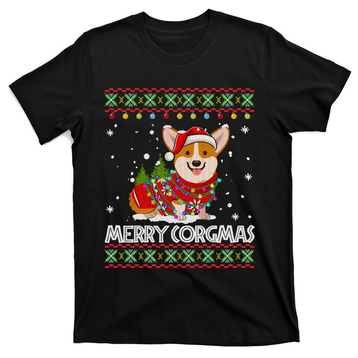 Corgi Dog Merry Corgmas Santa Corgi Ugly Christmas Sweater Long Sleeve T-Shirt