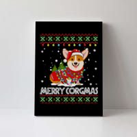 Corgi Dog Merry Corgmas Santa Corgi Ugly Christmas Sweater Long Sleeve Canvas