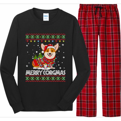 Corgi Dog Merry Corgmas Santa Corgi Ugly Christmas Sweater Long Sleeve Long Sleeve Pajama Set