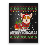 Corgi Dog Merry Corgmas Santa Corgi Ugly Christmas Sweater Long Sleeve Poster