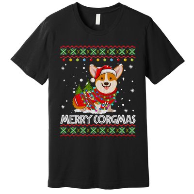 Corgi Dog Merry Corgmas Santa Corgi Ugly Christmas Sweater Long Sleeve Premium T-Shirt