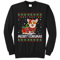 Corgi Dog Merry Corgmas Santa Corgi Ugly Christmas Sweater Long Sleeve Tall Sweatshirt