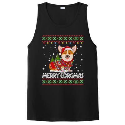 Corgi Dog Merry Corgmas Santa Corgi Ugly Christmas Sweater Long Sleeve PosiCharge Competitor Tank