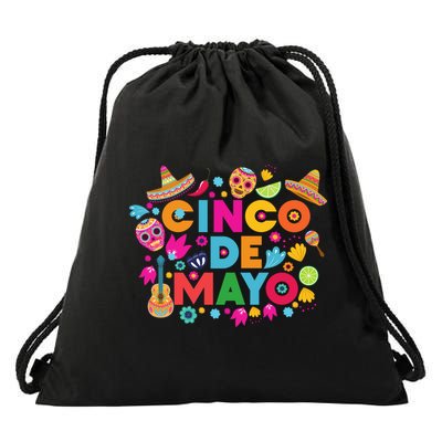 Cinco De Mayo Colorful Celebration Fiesta Drawstring Bag