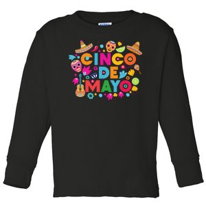 Cinco De Mayo Colorful Celebration Fiesta Toddler Long Sleeve Shirt