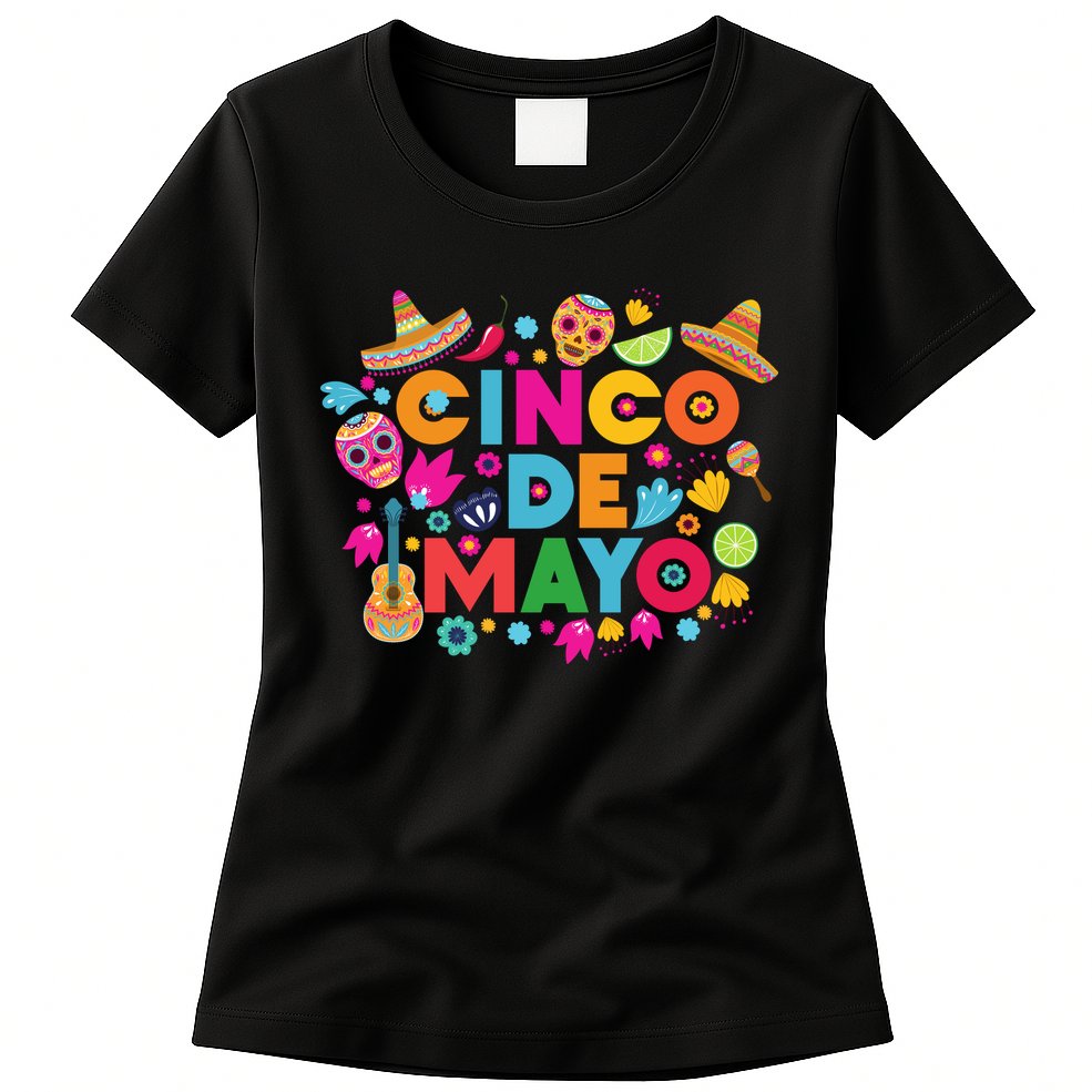 Cinco De Mayo Colorful Celebration Fiesta Womens T-Shirt