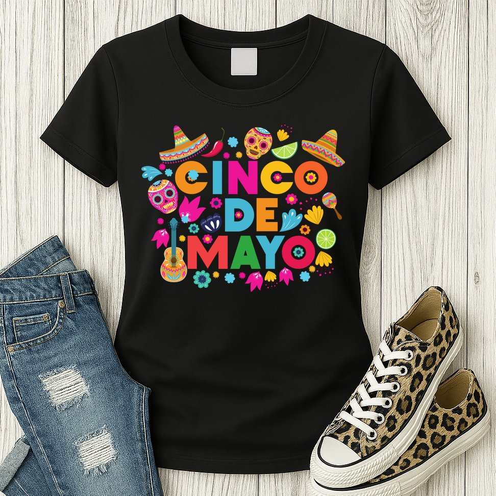 Cinco De Mayo Colorful Celebration Fiesta Womens T-Shirt