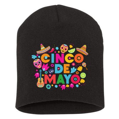 Cinco De Mayo Colorful Celebration Fiesta Short Acrylic Beanie