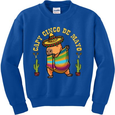 Cinco De Mayo Capybaras Mexican Capybara Kids Sweatshirt