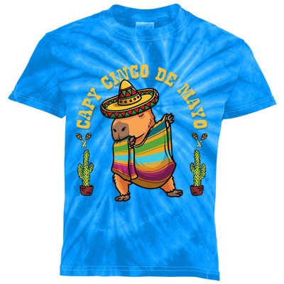 Cinco De Mayo Capybaras Mexican Capybara Kids Tie-Dye T-Shirt