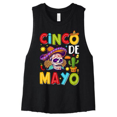 Cinco De Mayo Mexican Fiesta 5 De Mayo For Mexican Women's Racerback Cropped Tank