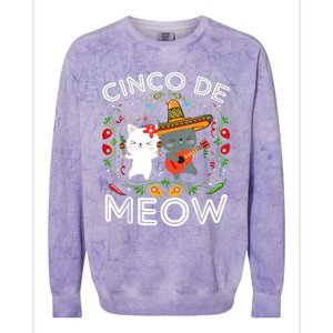 Cinco De Meow Mexican Kawaii Cat Kitten Colorblast Crewneck Sweatshirt